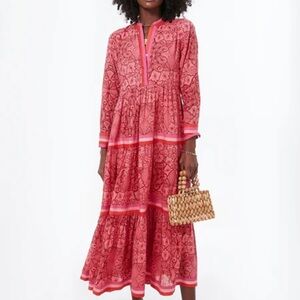 Ros garden maxi. Elegant Pink Patterned Dress
